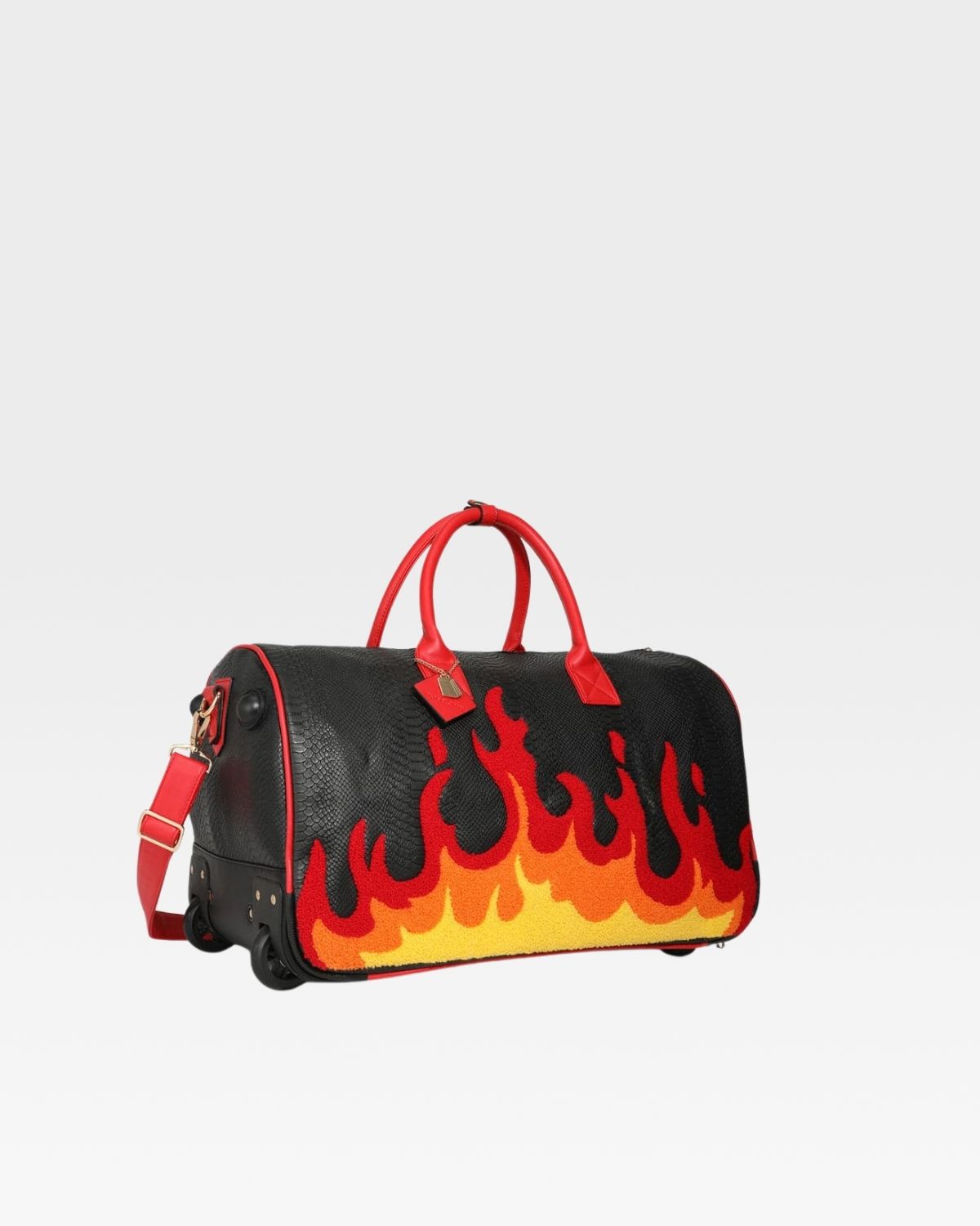 Exclusive Fire Rolling Duffle Bag in Red
