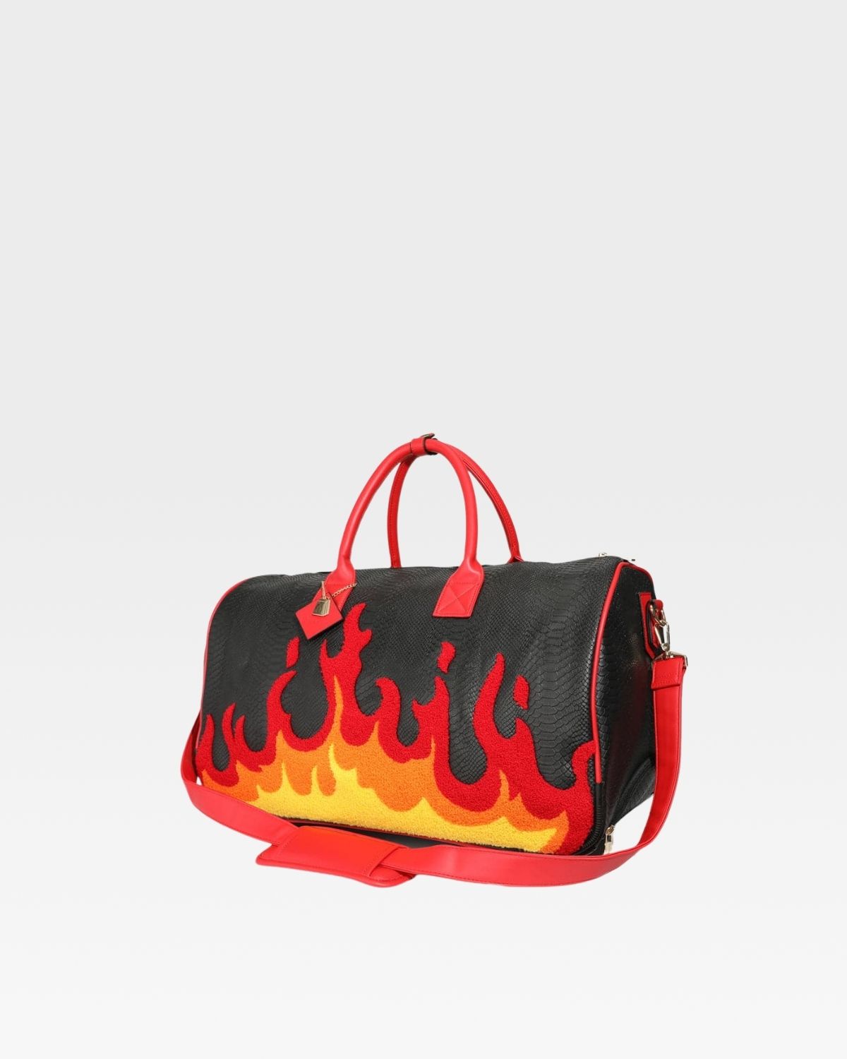 Exclusive Fire Rolling Duffle Bag in Red