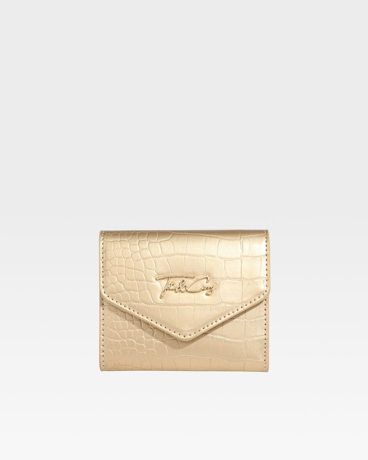 Mini Leather Wallet in Gold