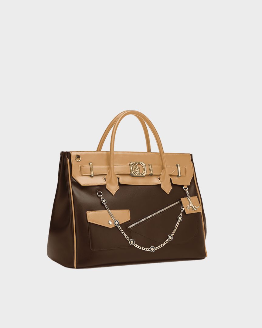 Monarch Grandeur Bag in Beige & Brown