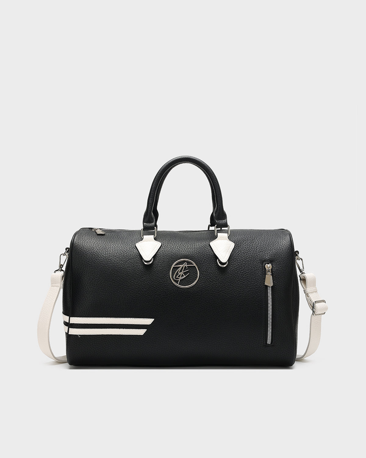 Striped Sensation Duffle Bag in Black