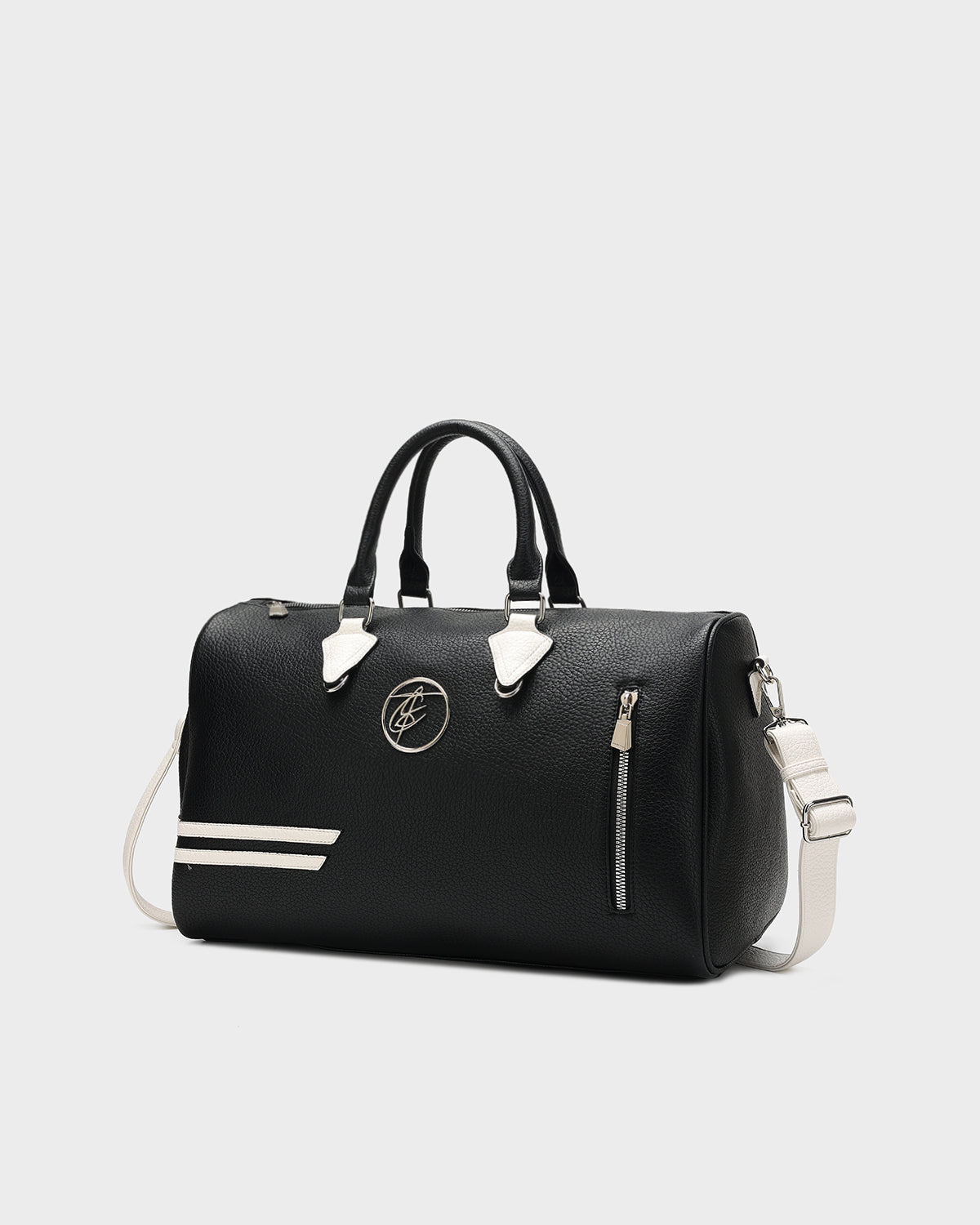 Striped Sensation Duffle Bag in Black