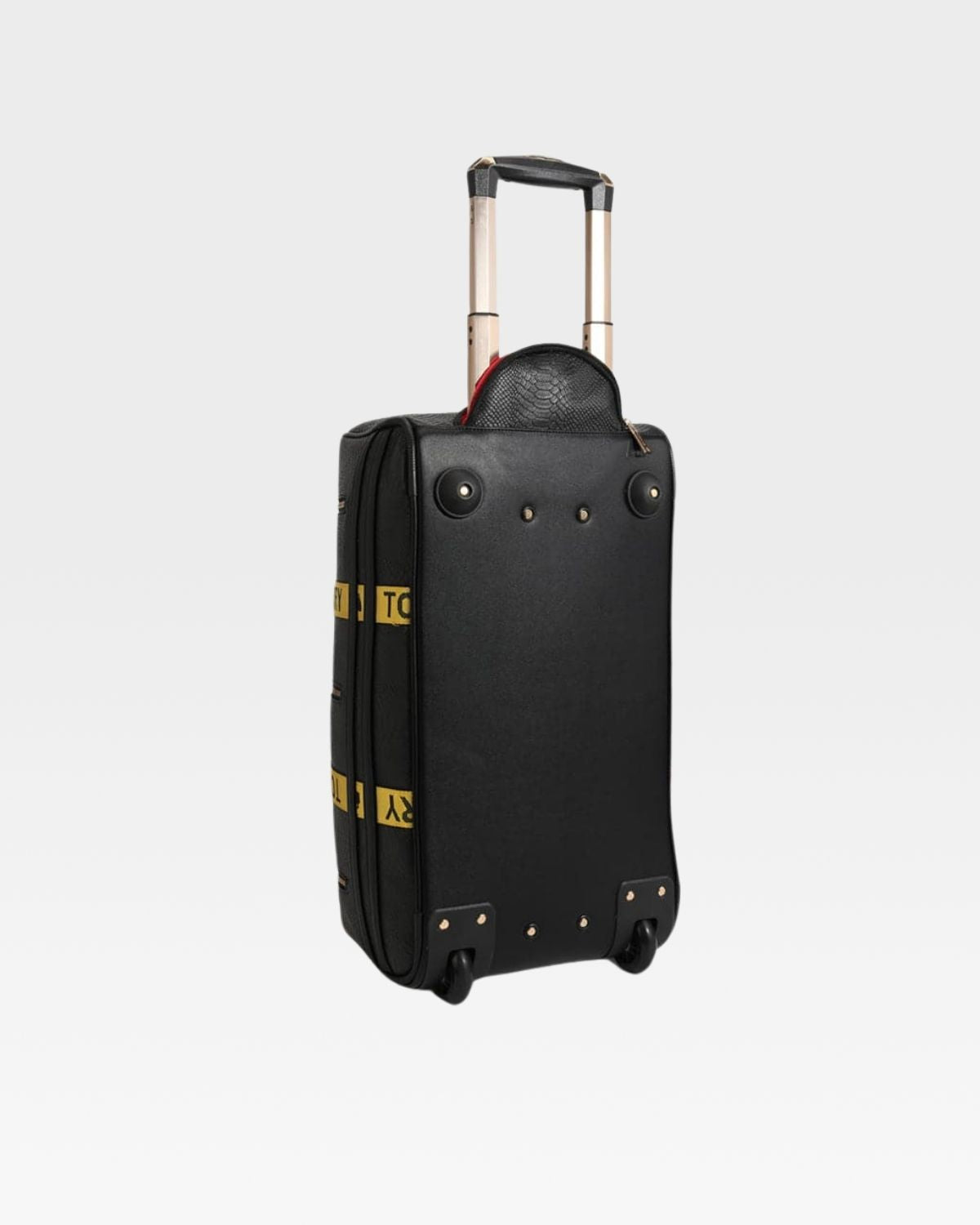 Caution Tape Rolling Duffle Bag in Black & Yellow