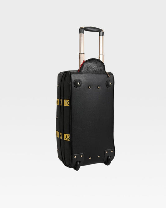 Caution Tape Rolling Duffle Bag in Black & Yellow