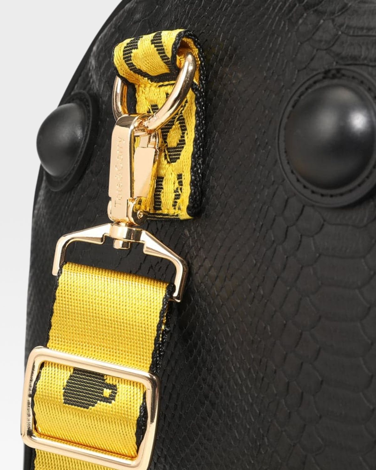 Caution Tape Rolling Duffle Bag in Black & Yellow