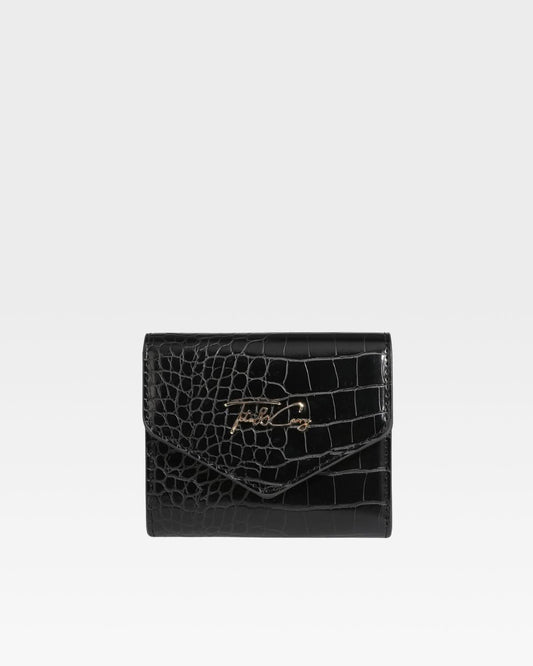 Mini Leather Wallet in Black