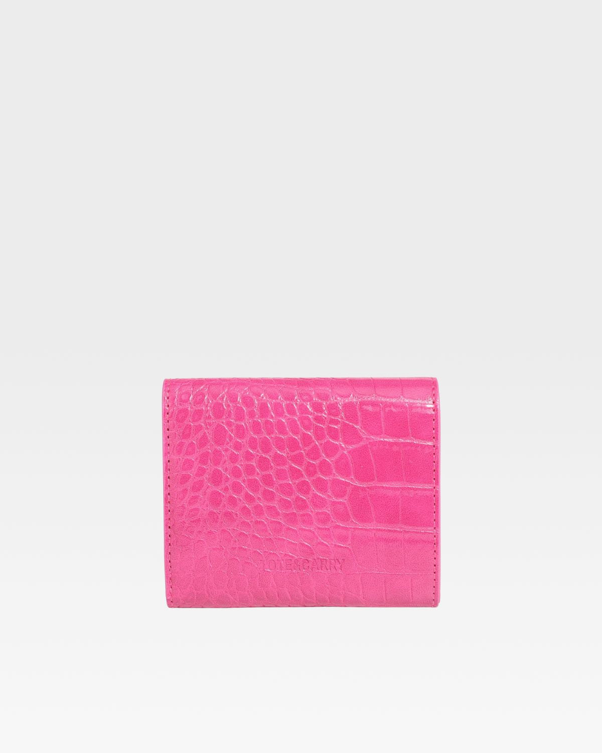 Mini Leather Wallet in Hot Pink