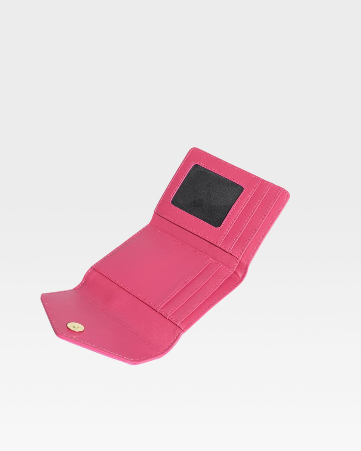 Mini Leather Wallet in Hot Pink
