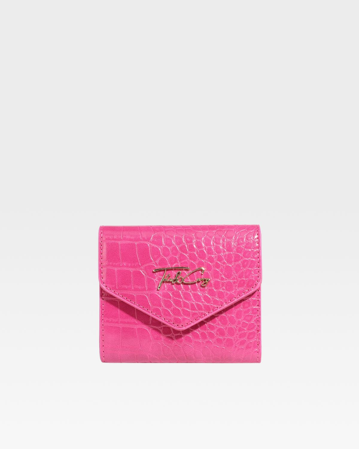 Mini Leather Wallet in Hot Pink