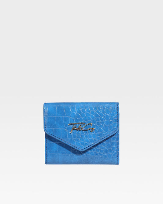 Mini Leather Wallet in Royal Blue
