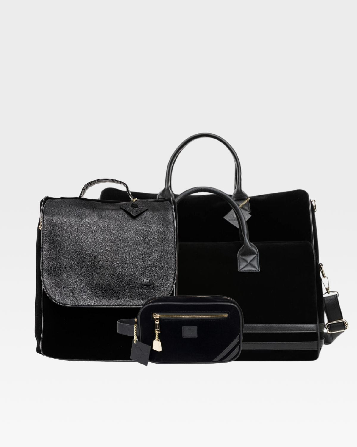 Velvet Travel Set in Black